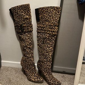 Calvin Klein Leopard Print Boots